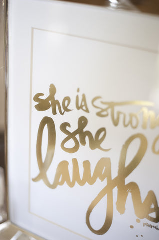 SHE LAUGHS Print (Gold Foil)